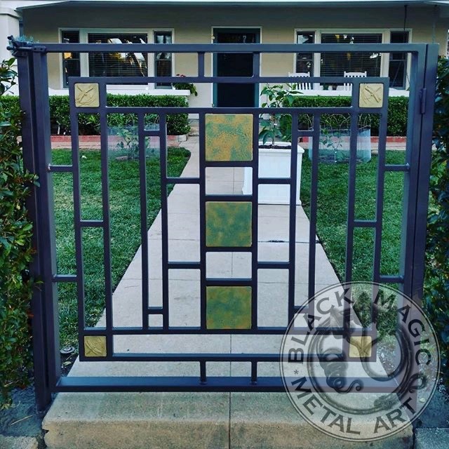 custom metal and tile entry gate