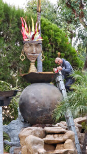 residential backyard art installation