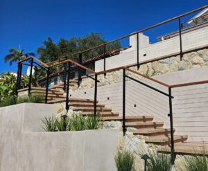 Custom stair rails and handrails for exterior Ventura County installation