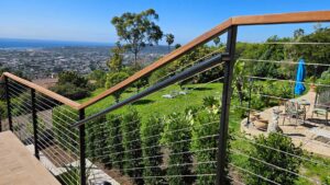 custom metal handrails for exterior residential building installed by Black Magic Metal Art