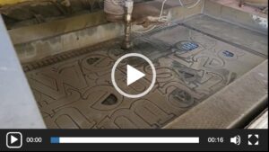 waterjet process video from Black Magic Metal Art
